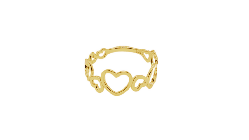 Big and Tiny Hearts Cuff Ring