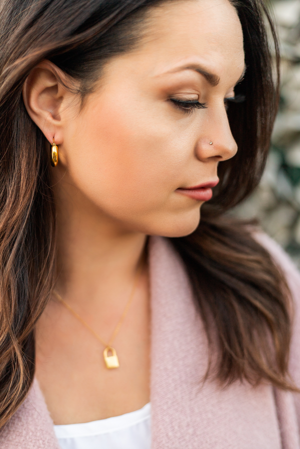 Small Chunky Gold Hoops 