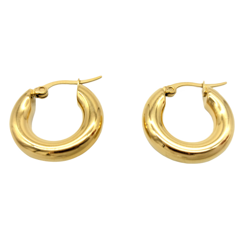 Small Chunky Gold Hoops 